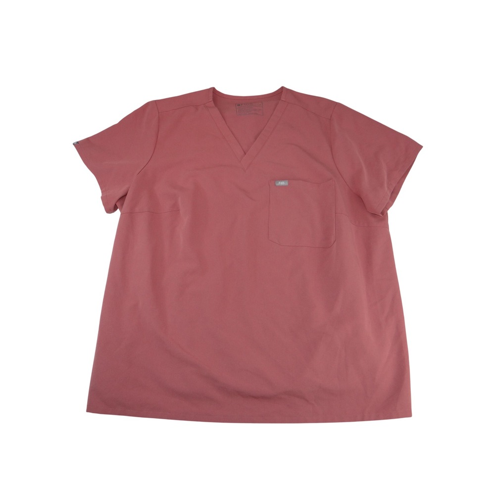 FIGS Technical Collection Mauve V-Neck Scrub Top Plus Size 4XL Short Sleeve 4467